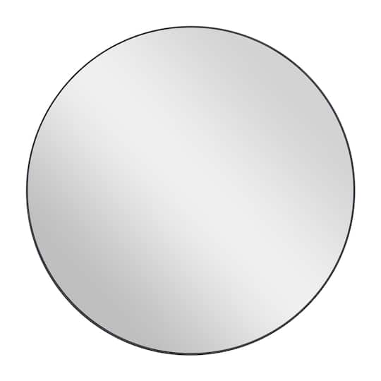 Black Contemporary Wall Mirror, 30" x 1" x 30"